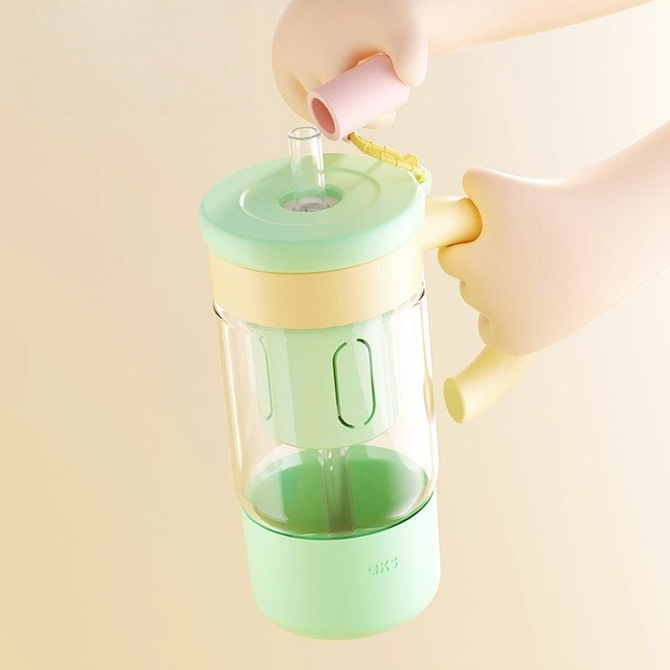 AKS JOY CUP 850mL Large Capacity Glass Tumbler with Tea Infuser & Straw