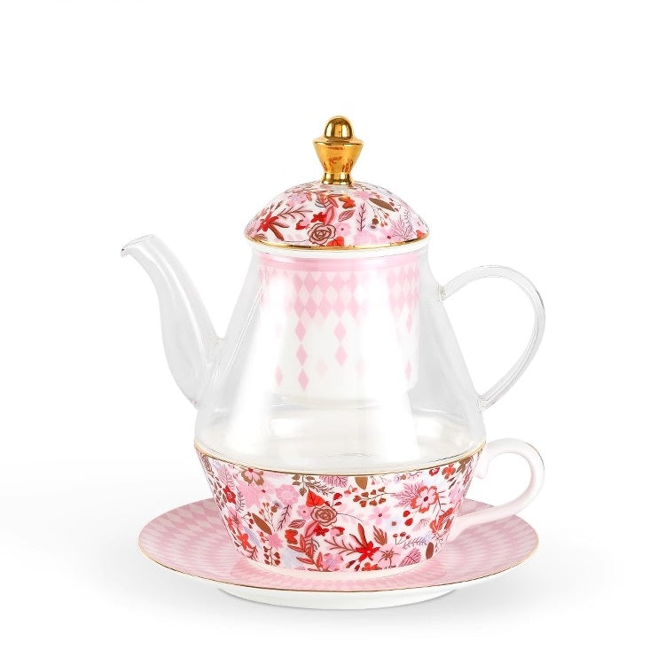 STECHCOL Peach Blossom Luxury Bone China Tea Set