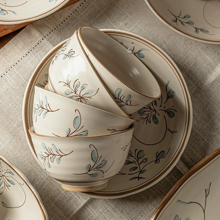 Modern Sweet Home Bluegrass Series Vintage Ceramic Dinnerware