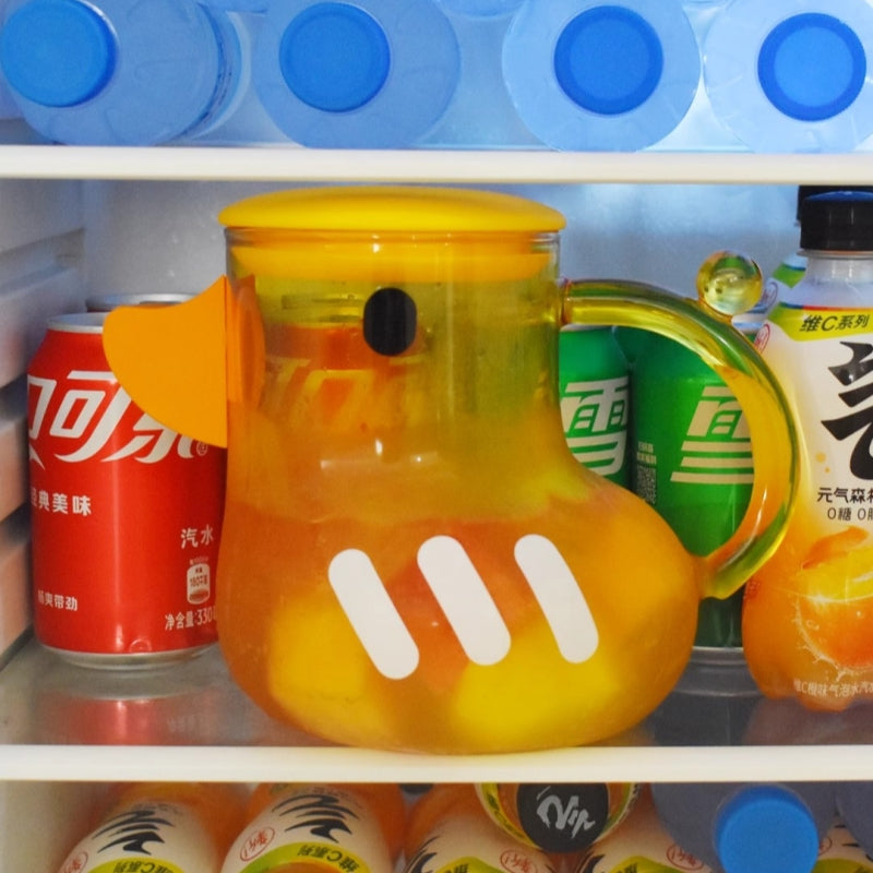 Adorable Duck-Shaped Glass Teapot - 1300ml