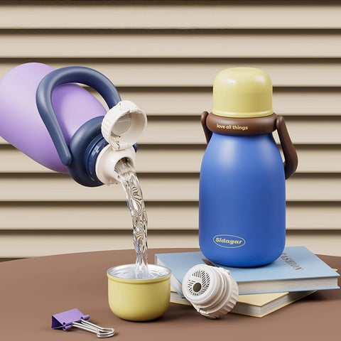 Sidagar Miu 580ml Insulated Stainless Steel Tumbler with Straw, Handle & Leak-Proof Lid Sidagar Miu 580ml Insulated Stainless Steel Tumbler with Straw, Handle & Leak-Proof Lid