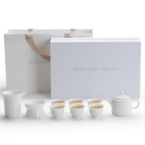 Premium Handcrafted Chinese White Porcelain Tea Set Premium Handcrafted Chinese White Porcelain Tea Set