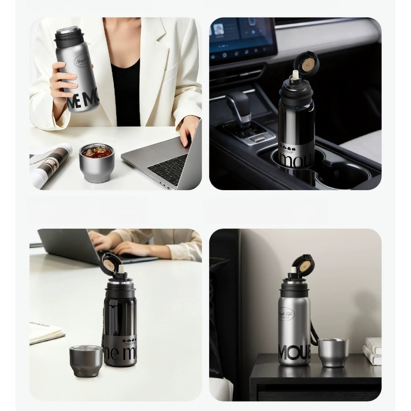 LANE MOUEN Vitality Thermos Mug – One-Touch Flip Lid Insulated Water Bottle