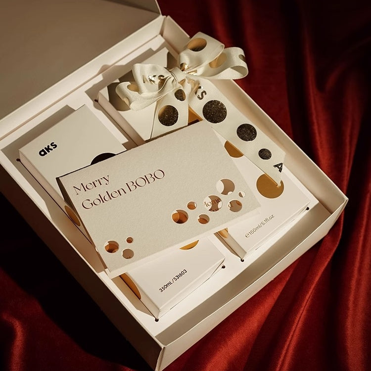 Golden Bubbles Perfume Set – Vintage Thermos, 6H Heat Retention, Holiday Gift