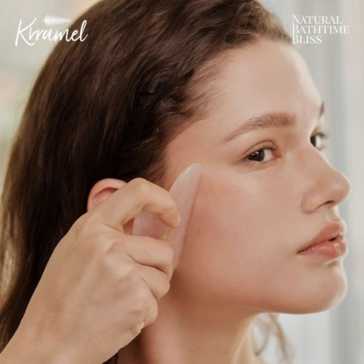 Krramel Heart-Shaped Rose Quartz Gua Sha