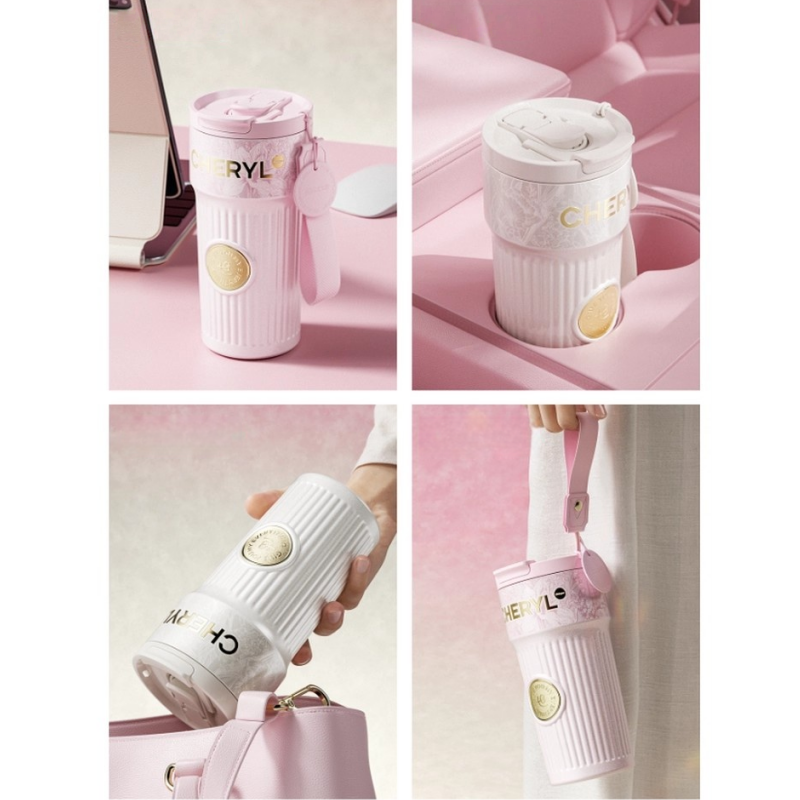 SIDAGAR All Things Grow Triple Lid Ceramic Coated Vacuum Insulated Coffee Mug