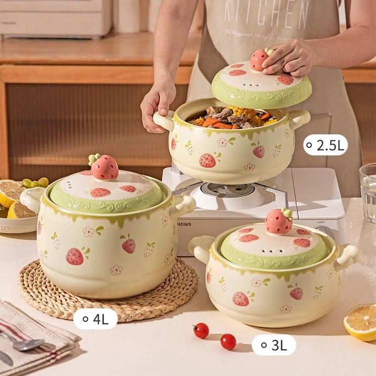 Modern Housewife Strawberry Clay Pot
