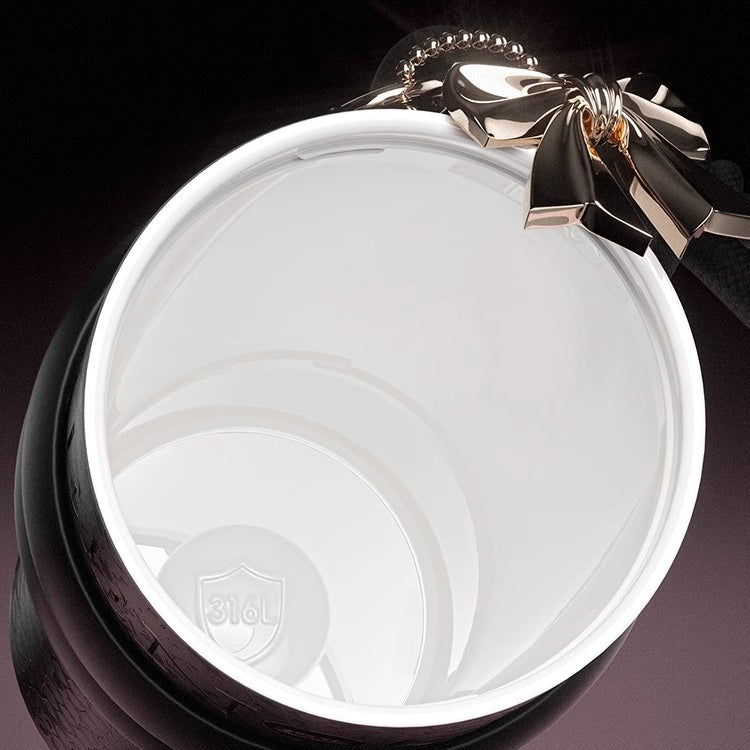 Black Aurora Starry Night water bottle with unique metallic charm