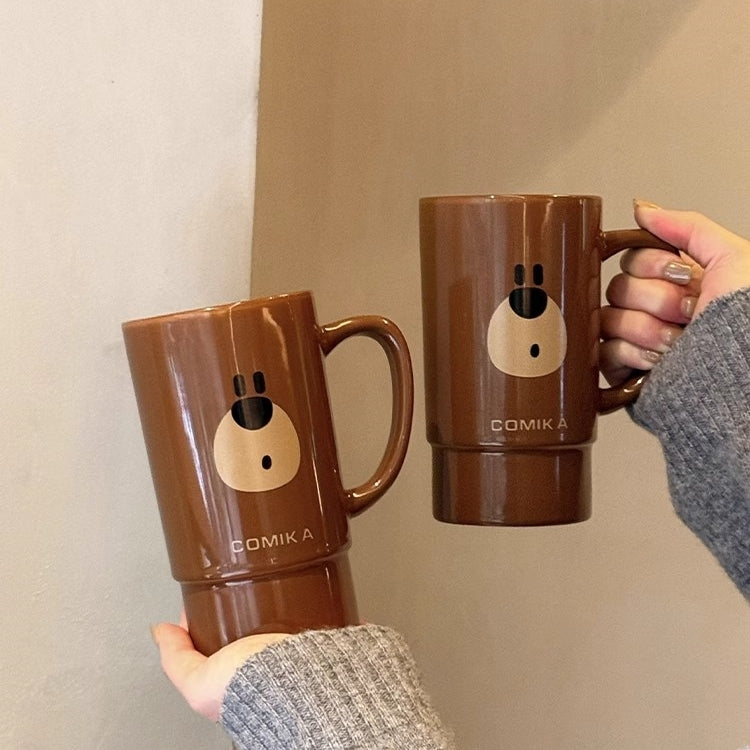 COMIKA DunDun 520ML Ceramic Mug with Brown Bear Design