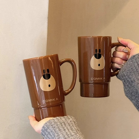 COMIKA DunDun 520ML Ceramic Mug with Brown Bear Design COMIKA DunDun 520ML Ceramic Mug with Brown Bear Design