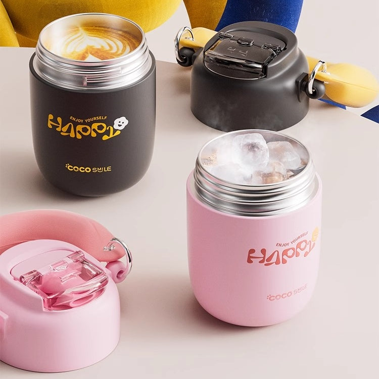 Cocosmile 316 stainless steel vacuum insulated tumbler with cloud handle and whistle straw