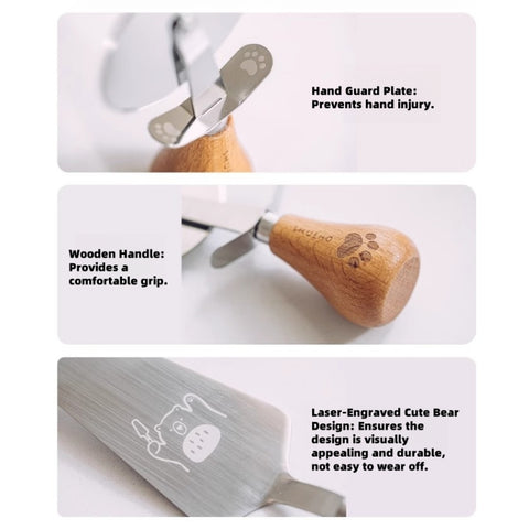 SHUEHO Stand-Up Pizza Cutter & Server Set - 360° Blade, Wood Handle SHUEHO Stand-Up Pizza Cutter & Server Set - 360° Blade, Wood Handle