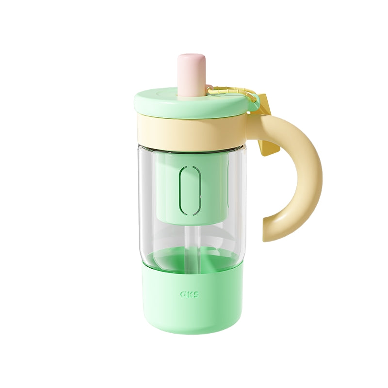 AKS JOY CUP 850mL Large Capacity Glass Tumbler with Tea Infuser & Straw