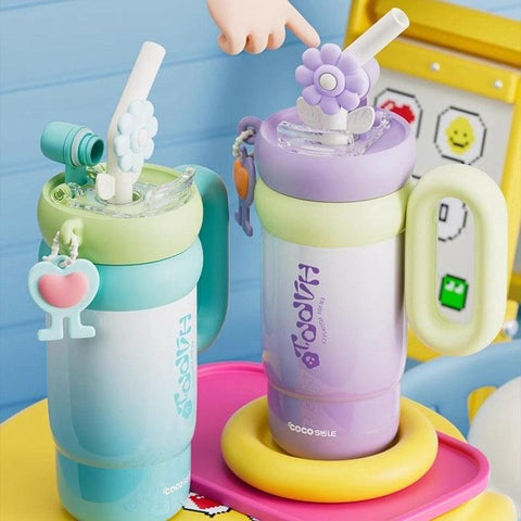 Coco Smile Rotating Flower Thermos Cup - 760ml Coco Smile Rotating Flower Thermos Cup - 760ml