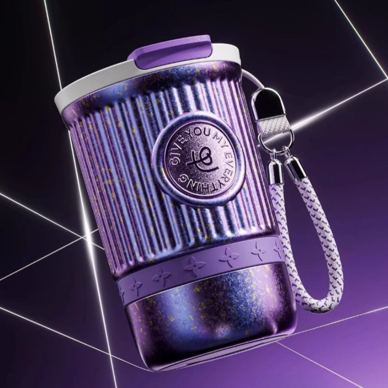 Sidagar Pure Titanium Coffee Cup with 3-in-1 Lid and Carry Strap