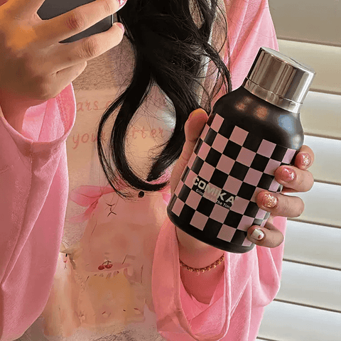 COMIKA Stainless Steel Chessboard Checker Insulated Cup 300ml COMIKA Stainless Steel Chessboard Checker Insulated Cup 300ml