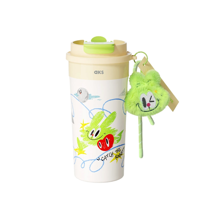 AKS x CROSSWAVE Lionbit 550ml Stainless Steel Tumbler with Straw & Flip Lid