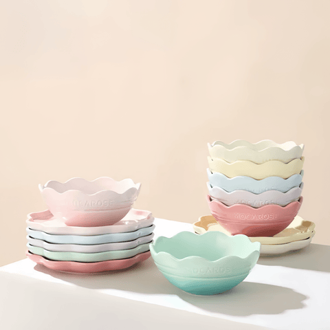 Mocarose Elegance Dinnerware Set - Bowls and Plates Collection Mocarose Elegance Dinnerware Set - Bowls and Plates Collection