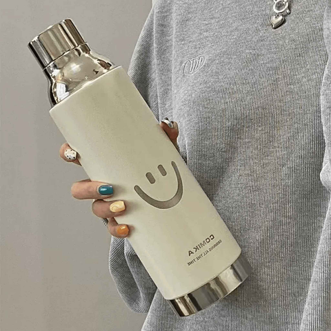 COMIKA Smile Face Thermal Bottle 780ml Vacuum Insulated Bottle Stainless Steel Coffee Cup COMIKA Smile Face Thermal Bottle 780ml Vacuum Insulated Bottle Stainless Steel Coffee Cup
