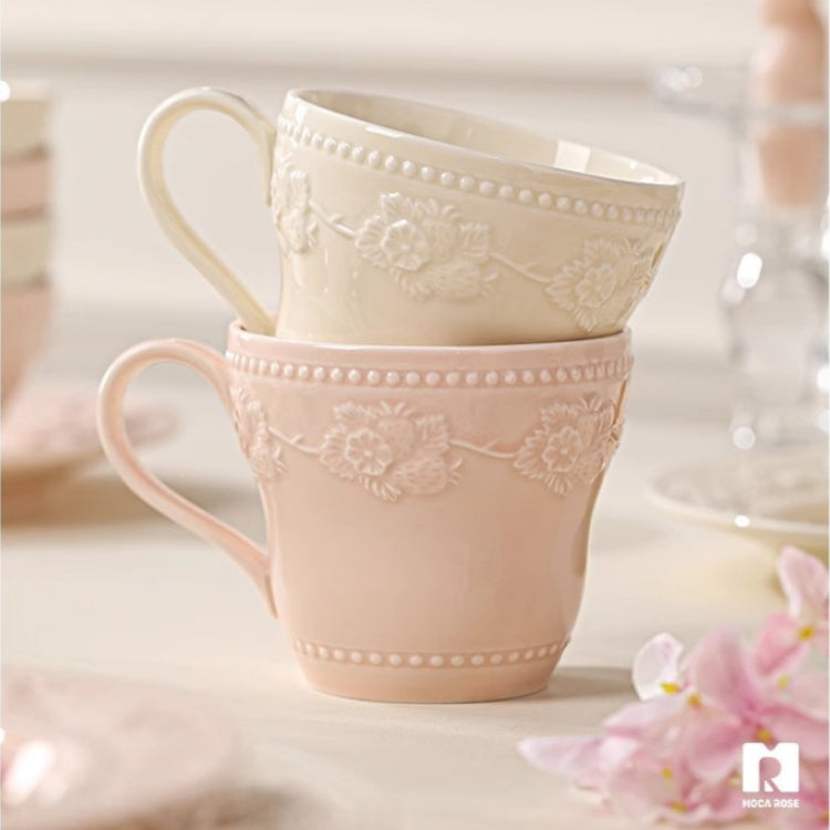 MOCA ROSE Embossed Strawberry Ceramic Mug