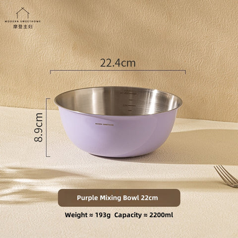 MONAZONE Premium 304 Stainless Steel Mixing Bowls Set - Heavy Duty, French Style Kitchenware with Measurement Marks,  Mixing & Food Prep MONAZONE Premium 304 Stainless Steel Mixing Bowls Set - Heavy Duty, French Style Kitchenware with Measurement Marks,  Mixing & Food Prep