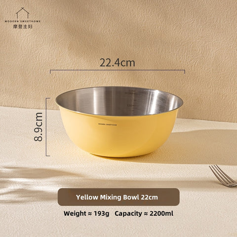 MONAZONE Premium 304 Stainless Steel Mixing Bowls Set - Heavy Duty, French Style Kitchenware with Measurement Marks,  Mixing & Food Prep MONAZONE Premium 304 Stainless Steel Mixing Bowls Set - Heavy Duty, French Style Kitchenware with Measurement Marks,  Mixing & Food Prep