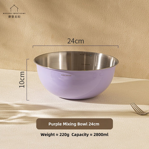 MONAZONE Premium 304 Stainless Steel Mixing Bowls Set - Heavy Duty, French Style Kitchenware with Measurement Marks,  Mixing & Food Prep MONAZONE Premium 304 Stainless Steel Mixing Bowls Set - Heavy Duty, French Style Kitchenware with Measurement Marks,  Mixing & Food Prep