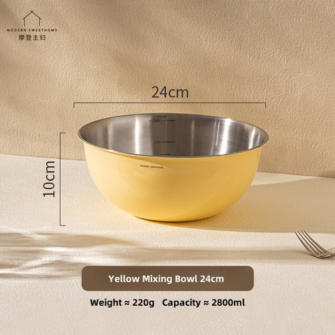 MONAZONE Premium 304 Stainless Steel Mixing Bowls Set - Heavy Duty, French Style Kitchenware with Measurement Marks,  Mixing & Food Prep MONAZONE Premium 304 Stainless Steel Mixing Bowls Set - Heavy Duty, French Style Kitchenware with Measurement Marks,  Mixing & Food Prep