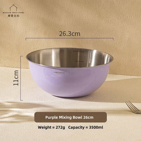 MONAZONE Premium 304 Stainless Steel Mixing Bowls Set - Heavy Duty, French Style Kitchenware with Measurement Marks,  Mixing & Food Prep MONAZONE Premium 304 Stainless Steel Mixing Bowls Set - Heavy Duty, French Style Kitchenware with Measurement Marks,  Mixing & Food Prep