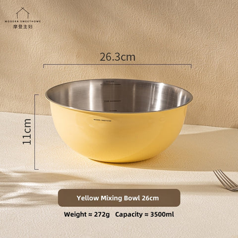 MONAZONE Premium 304 Stainless Steel Mixing Bowls Set - Heavy Duty, French Style Kitchenware with Measurement Marks,  Mixing & Food Prep MONAZONE Premium 304 Stainless Steel Mixing Bowls Set - Heavy Duty, French Style Kitchenware with Measurement Marks,  Mixing & Food Prep