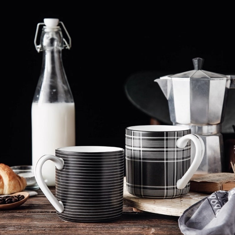 Stechcol Bone China Mug - Luxe Black & White Menswear Design