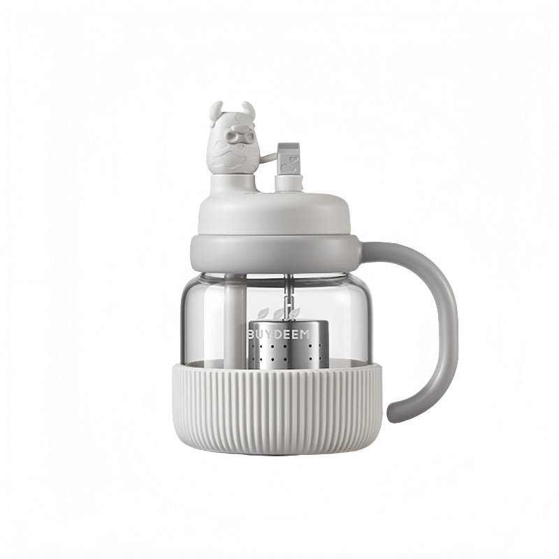 BUYDEEM Automatic Lift Tea Tumbler with Straw