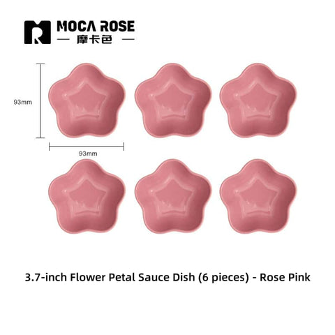 Mocarose Stoneware Petal Dipping Dishes - Oven-Safe Stackable Sauce Bowls Mocarose Stoneware Petal Dipping Dishes - Oven-Safe Stackable Sauce Bowls