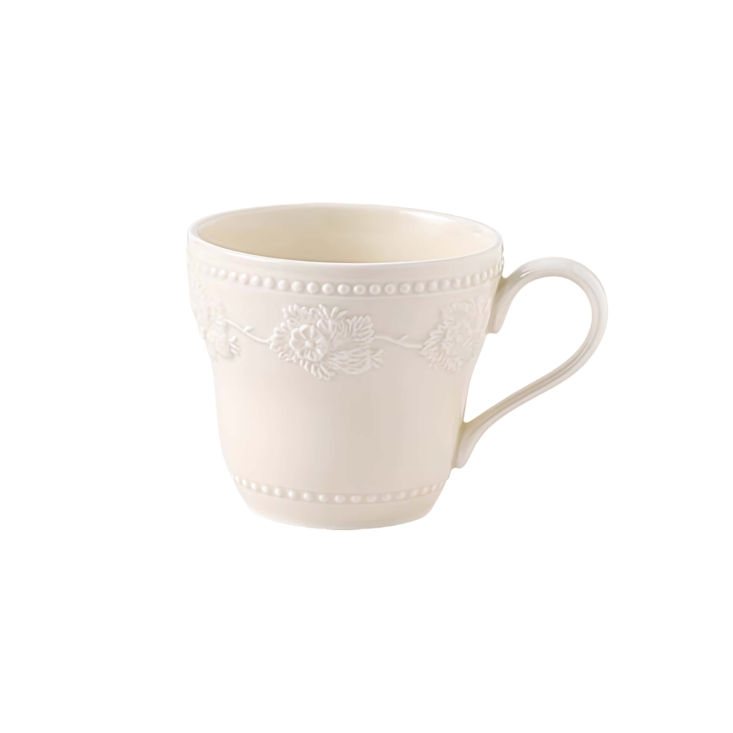 MOCA ROSE embossed strawberry ceramic mug in pink and white colors, showcasing the design