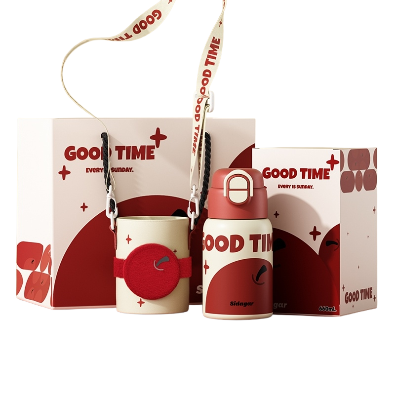 Sidagar 3-in-1 Leakproof Insulated Stainless Steel Water Bottle with Straw