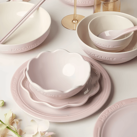 Mocarose Elegance Dinnerware Set - Bowls and Plates Collection Mocarose Elegance Dinnerware Set - Bowls and Plates Collection