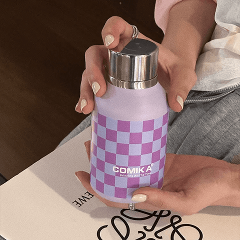 COMIKA Stainless Steel Chessboard Checker Insulated Cup 300ml COMIKA Stainless Steel Chessboard Checker Insulated Cup 300ml