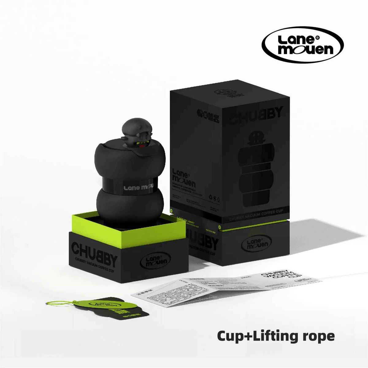 Lane Mouen Coffee Cup Portable Water Cup Fashion Circle Style 380ml