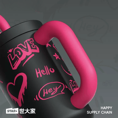 STAR+ Graffiti Mug Water Bottle 1200ml with Straw - Stylish and Functional STAR+ Graffiti Mug Water Bottle 1200ml with Straw - Stylish and Functional