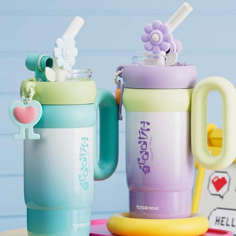 Coco Smile Rotating Flower Thermos Cup - 760ml Coco Smile Rotating Flower Thermos Cup - 760ml