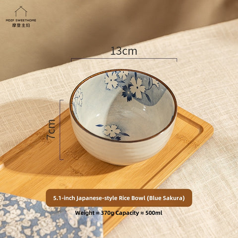 Hand-Painted Japanese Style Rice Bowls Set – 5.1 Inch Microwave & Dishwasher Safe Ceramic Tableware, Eco-Friendly Underglaze Floral Design (Blue Sakura, Falling Blossoms, Mini Cherry, Ten Grass) Hand-Painted Japanese Style Rice Bowls Set – 5.1 Inch Microwave & Dishwasher Safe Ceramic Tableware, Eco-Friendly Underglaze Floral Design (Blue Sakura, Falling Blossoms, Mini Cherry, Ten Grass)