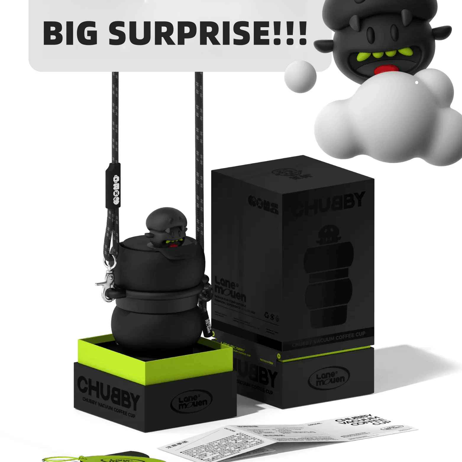 Lane Mouen Coffee Cup Portable Water Cup Fashion Circle Style 380ml