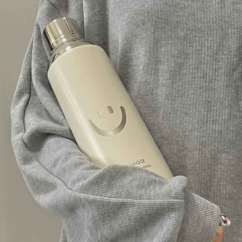 COMIKA Smile Face Thermal Bottle 780ml Vacuum Insulated Bottle Stainless Steel Coffee Cup COMIKA Smile Face Thermal Bottle 780ml Vacuum Insulated Bottle Stainless Steel Coffee Cup