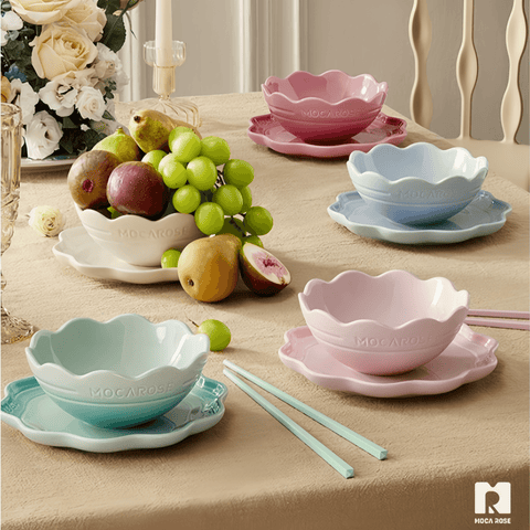 Mocarose Elegance Dinnerware Set - Bowls and Plates Collection Mocarose Elegance Dinnerware Set - Bowls and Plates Collection