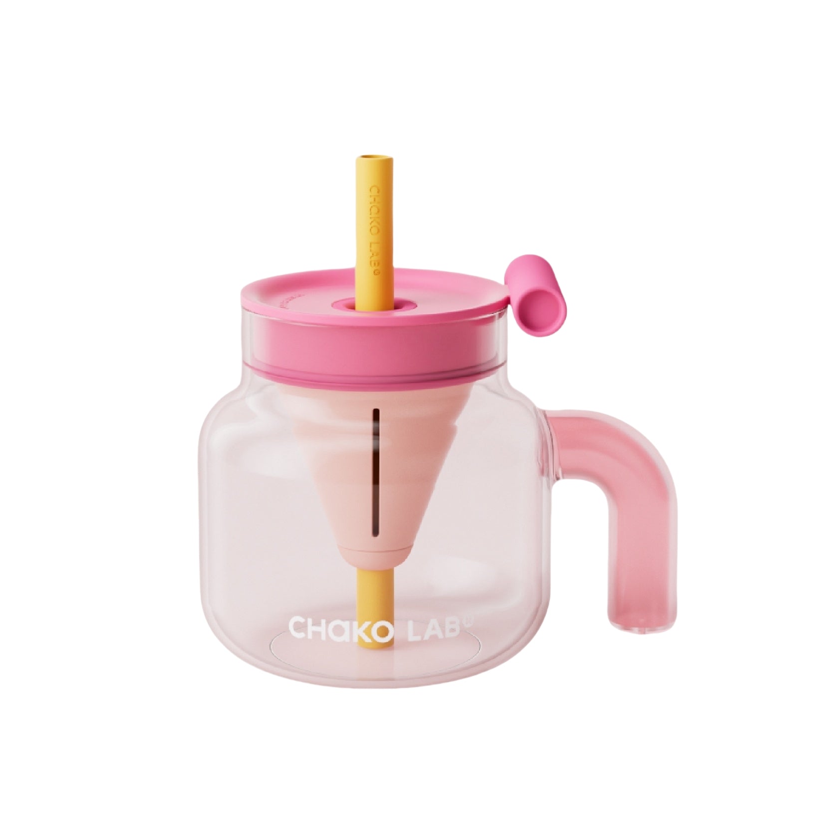 CHAKO LAB Funnel Tea Tumbler – 1150ml/670ml Borosilicate Glass Cup with Infuser & Straw