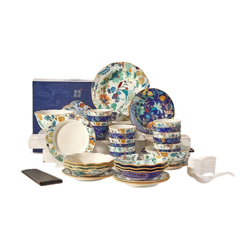 MOSE Oriental Ceramic Dinnerware Collection – 3 Series (Hundred Flowers Scroll, Man Ting Fang, Flower Encounter)