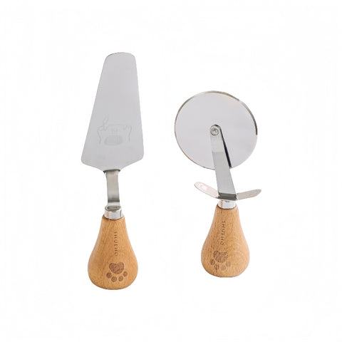 SHUEHO Stand-Up Bear Paw Pizza Cutter & Triangle Server Set SHUEHO Stand-Up Bear Paw Pizza Cutter & Triangle Server Set
