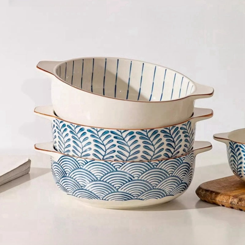 double ear ceramic bowl