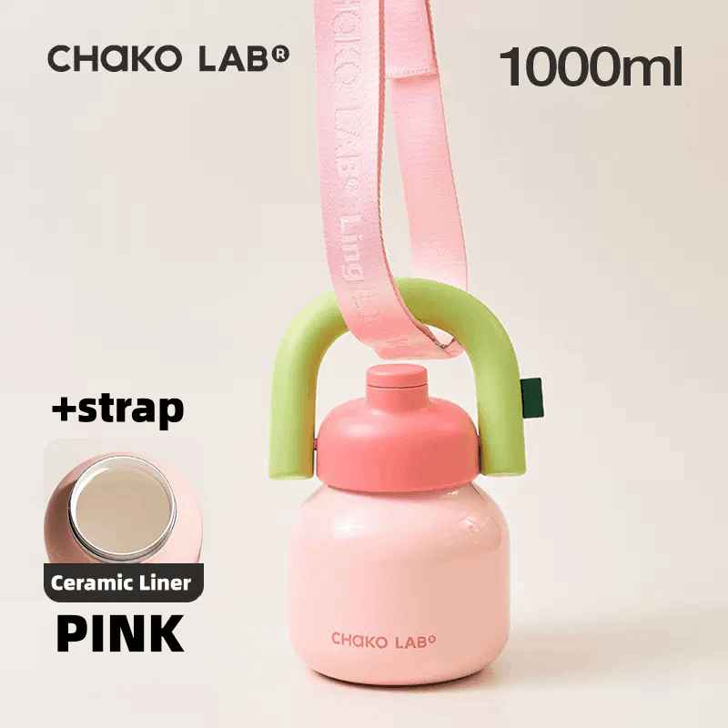 CHAKOLAB 1000ML LinLin Thermal and Cold Insulation Water Bottle - Portable Straw Bottle