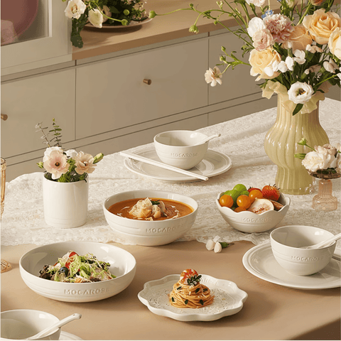 Mocarose Elegance Dinnerware Set - Bowls and Plates Collection Mocarose Elegance Dinnerware Set - Bowls and Plates Collection